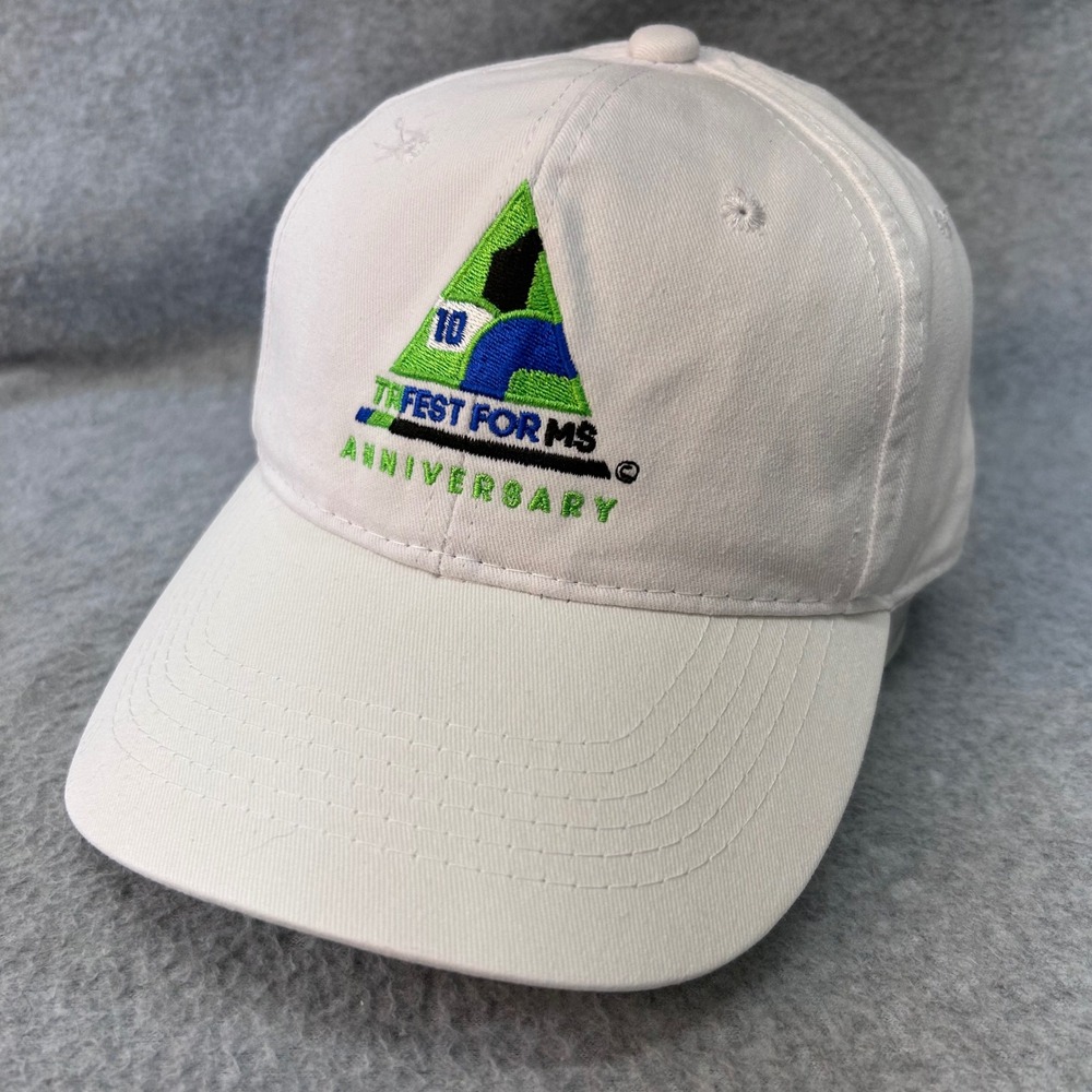 TriFest for MS 10th Anniversary Mens White George Baseball Hat Adjustable OSFM